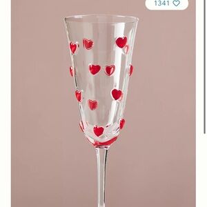 Red Heart Champagne Glass